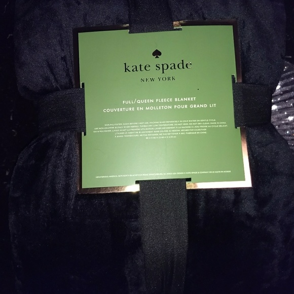 Kate Spade Ultra Soft Black Queen/Full Fleece - Picture 2 of 2